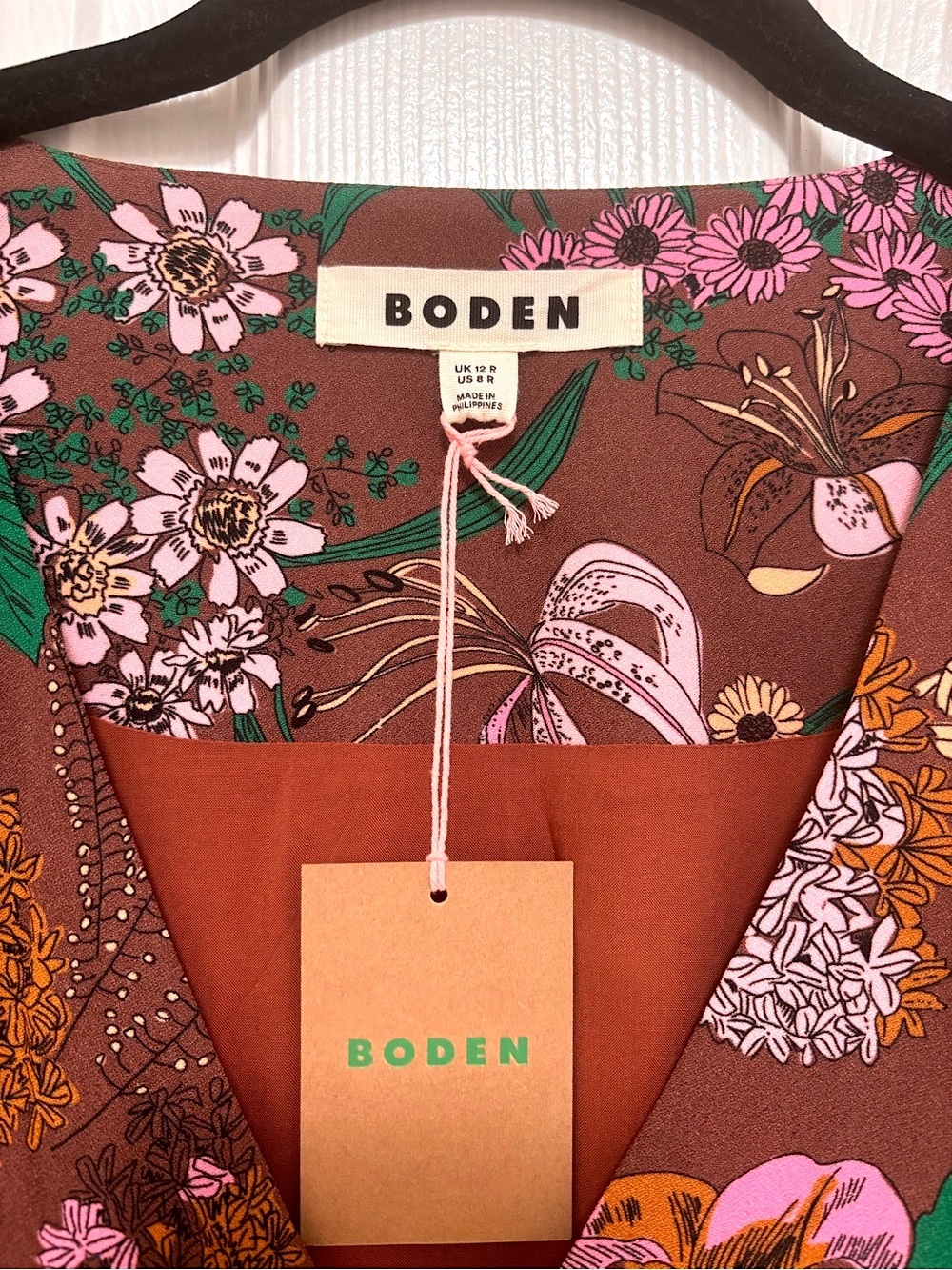 NWT BODEN V Neck Layered Dress in Woodland Whimsical Flora - Picture 11 of 12